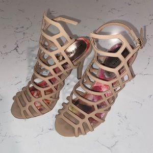 Nude Caged Heels